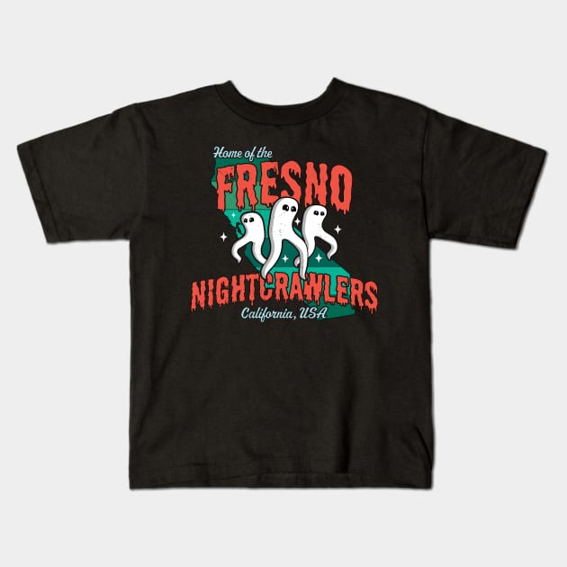 Home of the Fresno Nightcrawlers California USA - Cryptid Kids T-Shirt by OrangeMonkeyArt